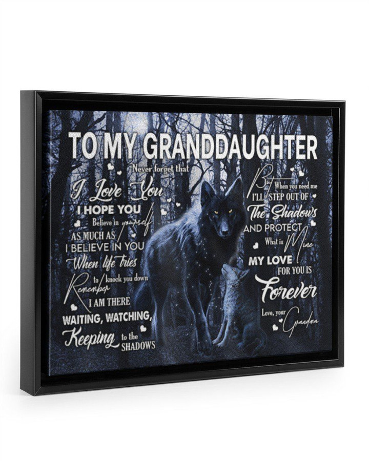 Black Wolf My Love For You Grandma Gift For Granddaughter Framed Matte Canvas