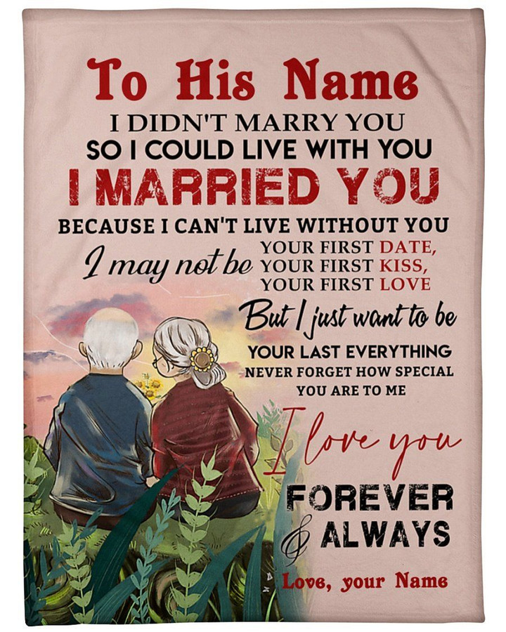 Custom Name Gift For Husband I Can't Live Without You Sherpa Fleece Blanket
