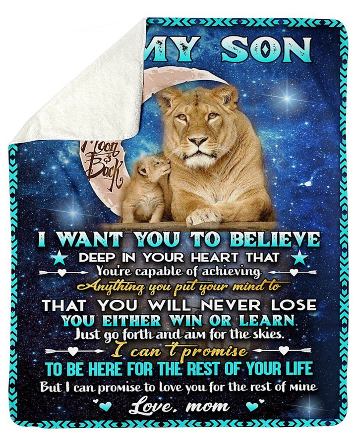 Lion Galaxy The Rest Of Mine Mom Gift For Son Sherpa Fleece Blanket
