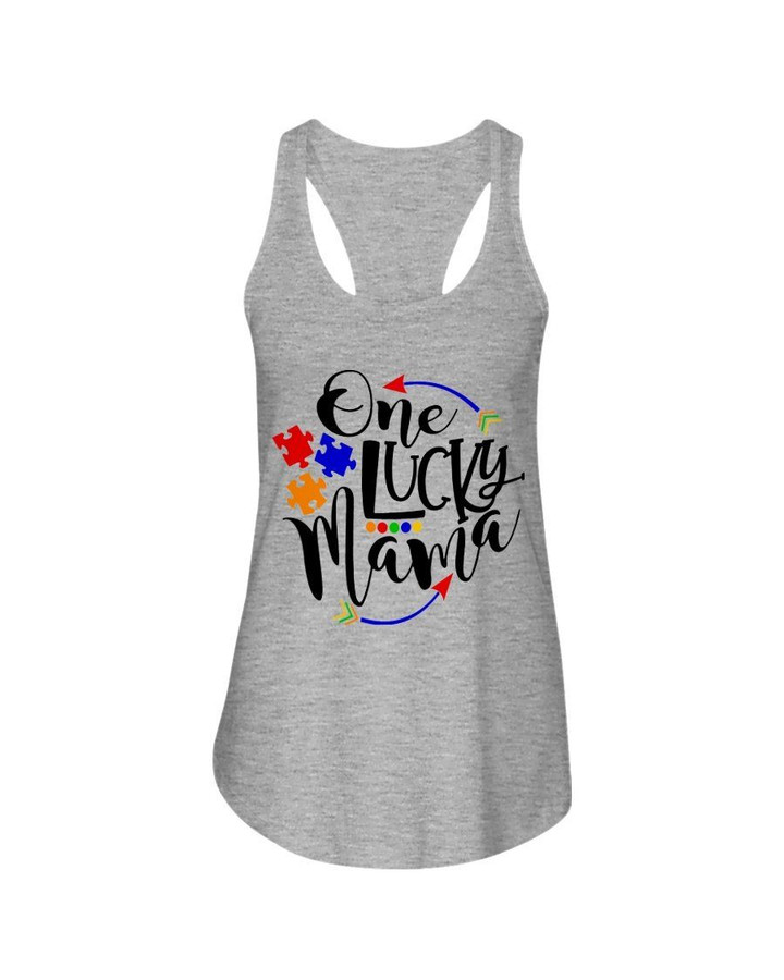 Autism One Lucky Mama Meaningful Gift For Autism Mom Ladies Flowy Tank