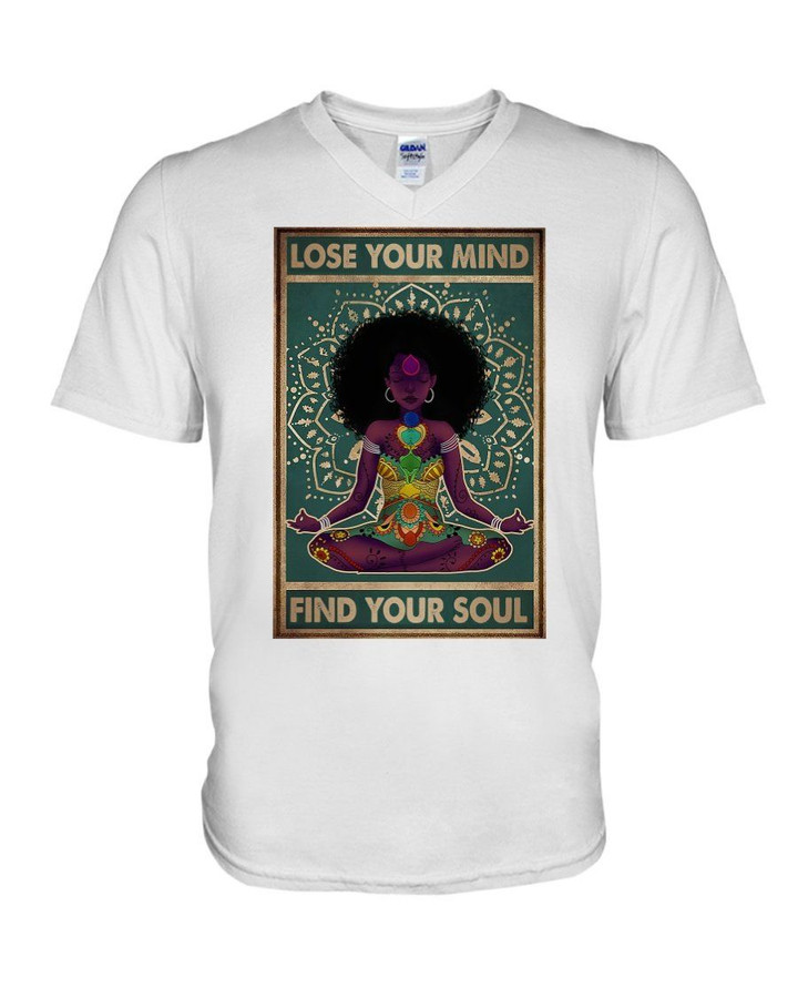 Black Girl Yoga Lose Your Mind Find Your Soul Guys V-neck