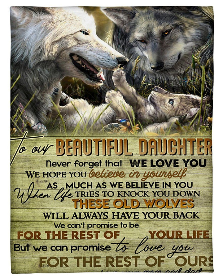 Mom And Dad Gift For Beautiful Daughter Love You For The Rest Of Life Sherpa Fleece Blanket