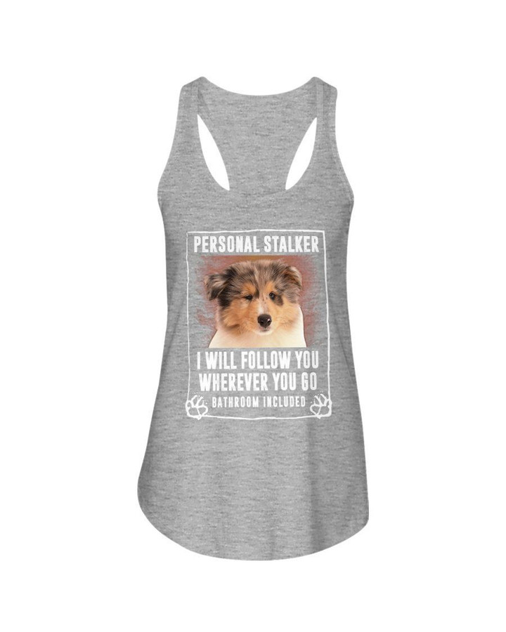 Rough Collie Will Follow You St. Patrick's Day Printed Ladies Flowy Tank