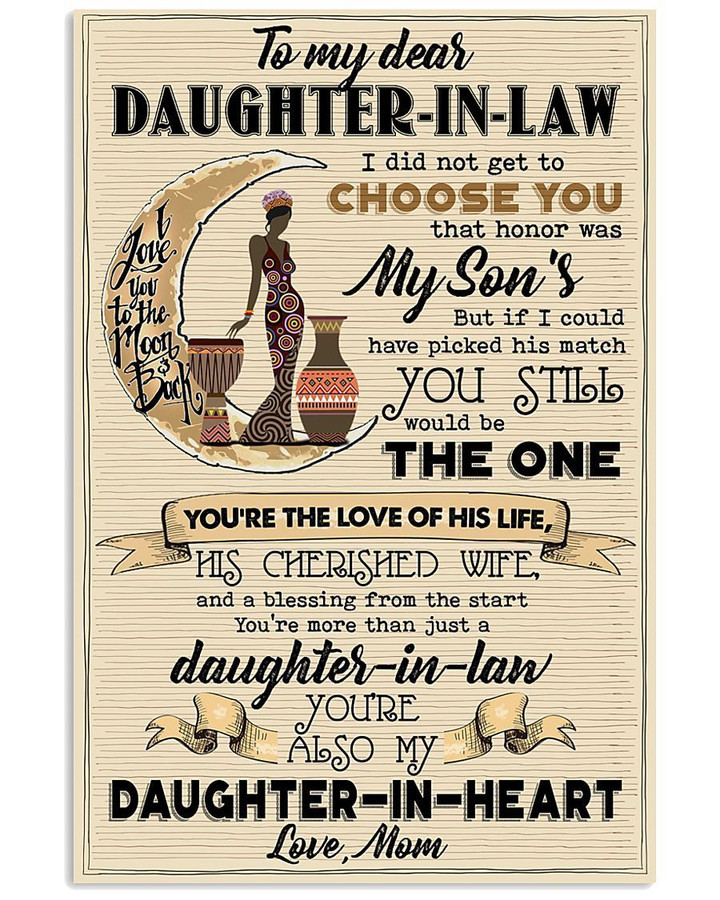 Afro Woman Daughter In Heart Mom Gift For Daughter In Law Vertical Poster