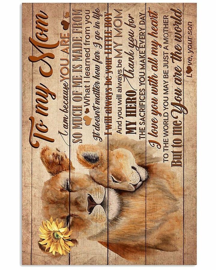 To My Mom You Are The World Lion Queens Horizontal Poster
