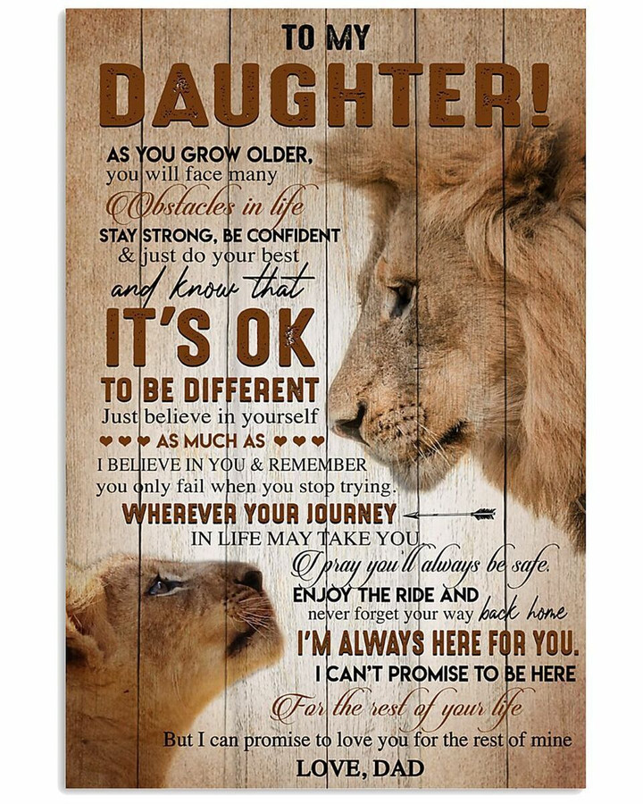To My Daughter Love You For The Rest Of My Life Vertical Poster