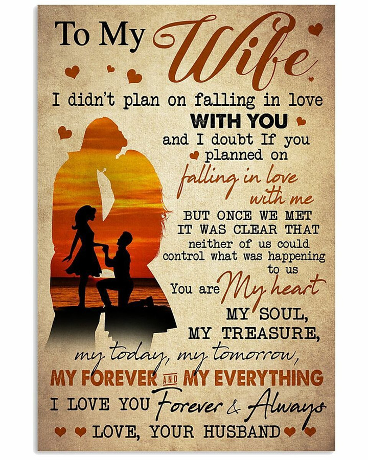 To My Wife I Love You Forever And Always Couple Vertical Poster