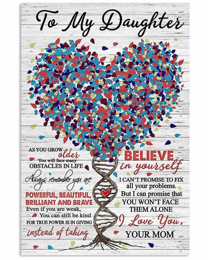 To Daughter Remember You Are Powerful Dna Tree Vertical Poster