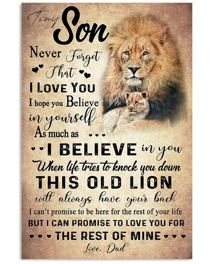 To My Son Love You For The Rest Of Mine Lion Vertical Poster