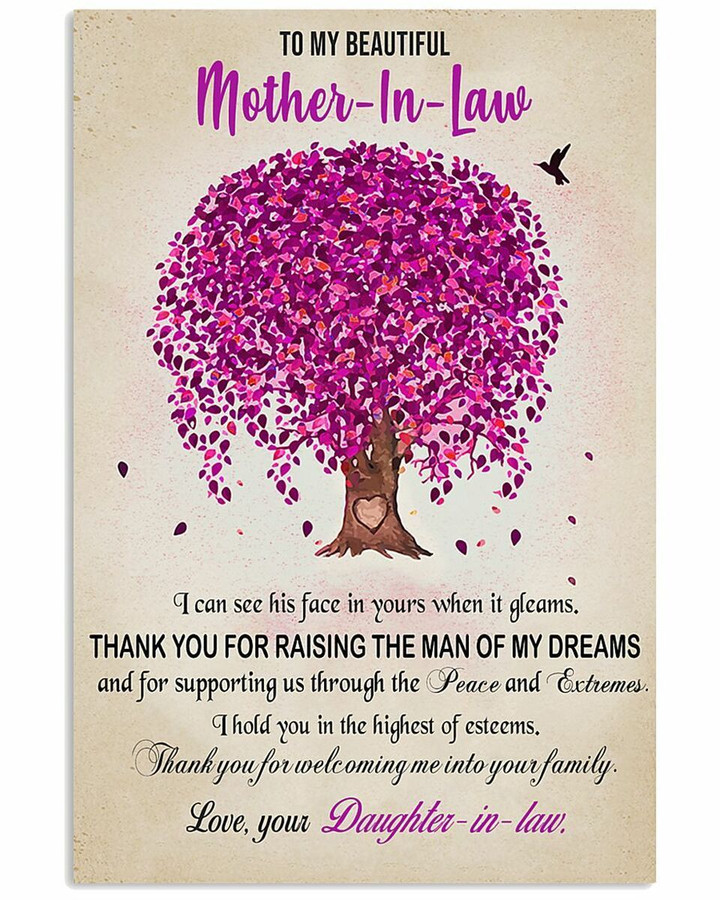 To Mother In Law Peace And Extremes Purple Tree Vertical Poster