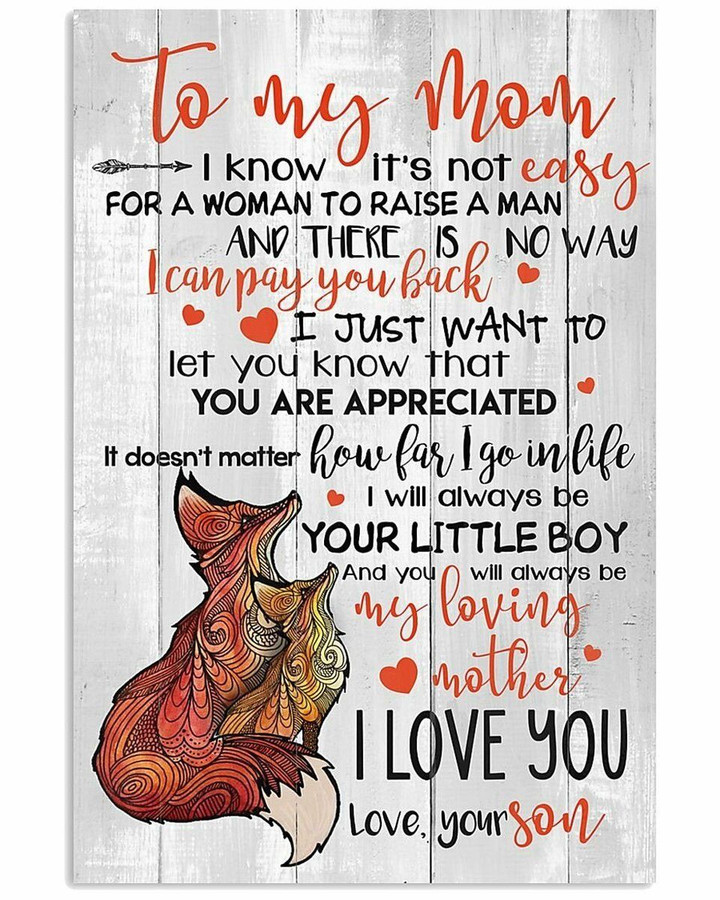 To Mom How Far I Go In Life Unique Fox Pattern Vertical Poster