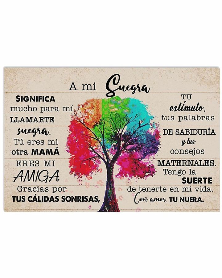 A Mi Suegra Desde Tu Nuera Colorful Tree Horizontal Poster