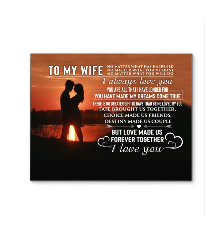 Love Made Us Forever Together Couple Pattern Horizontal Poster