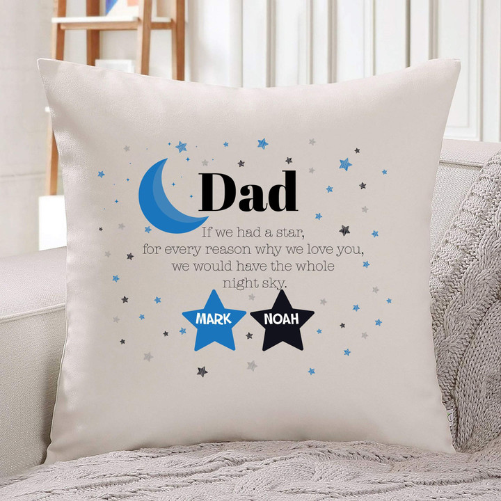 Custom Name Little Stars Waning Moon Dad Gift For Dad Pillow Cover