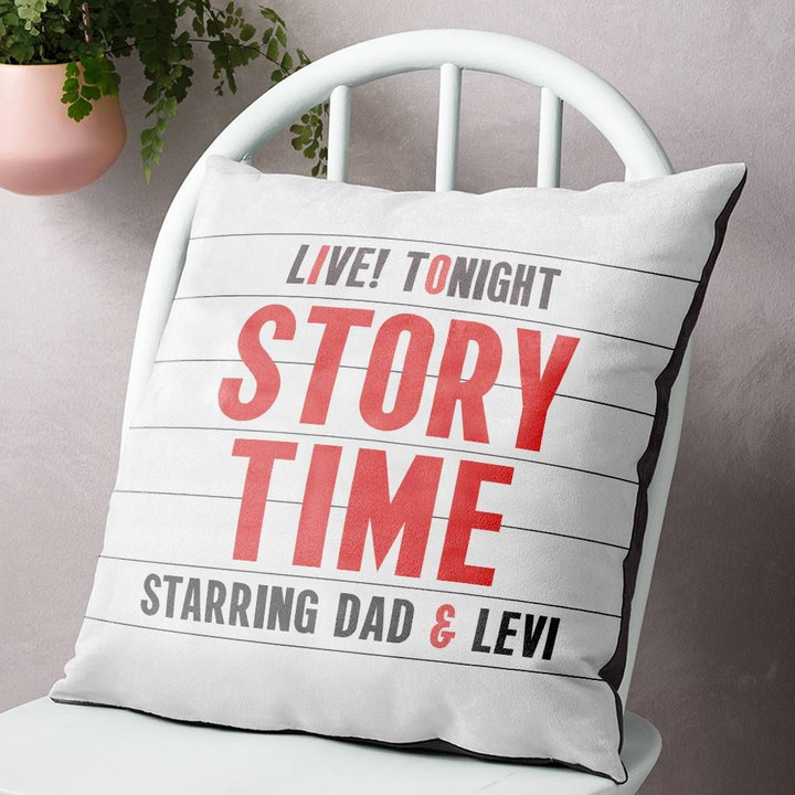 Custom Name Cushion Pillow Cover Gift Child's Story Time Cinema Marquee