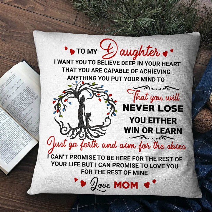 Cushion Pillow Cover Mom Gift For Daughter You Will Never Lose
