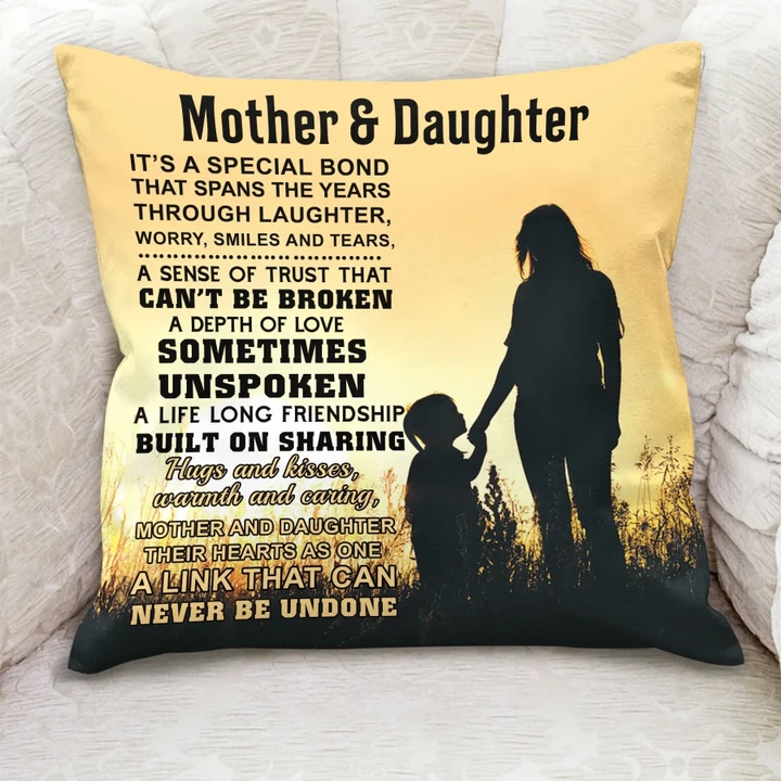 Mother And Daughter A Special Bond Printed Cushion Pillow Cover