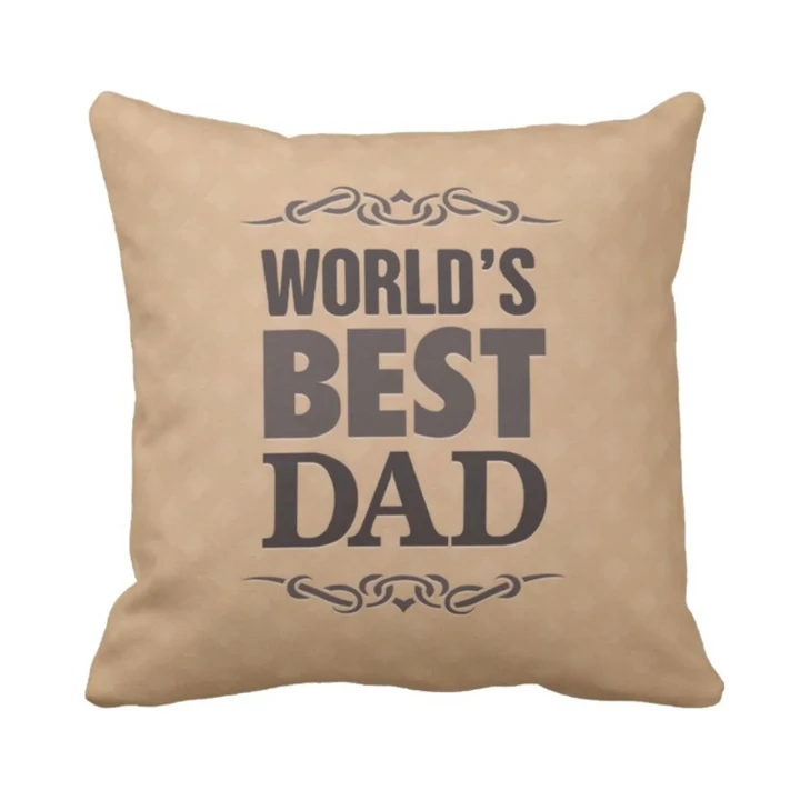 World’s Best Dad Brown Background Gift For Dad Pillow Cover