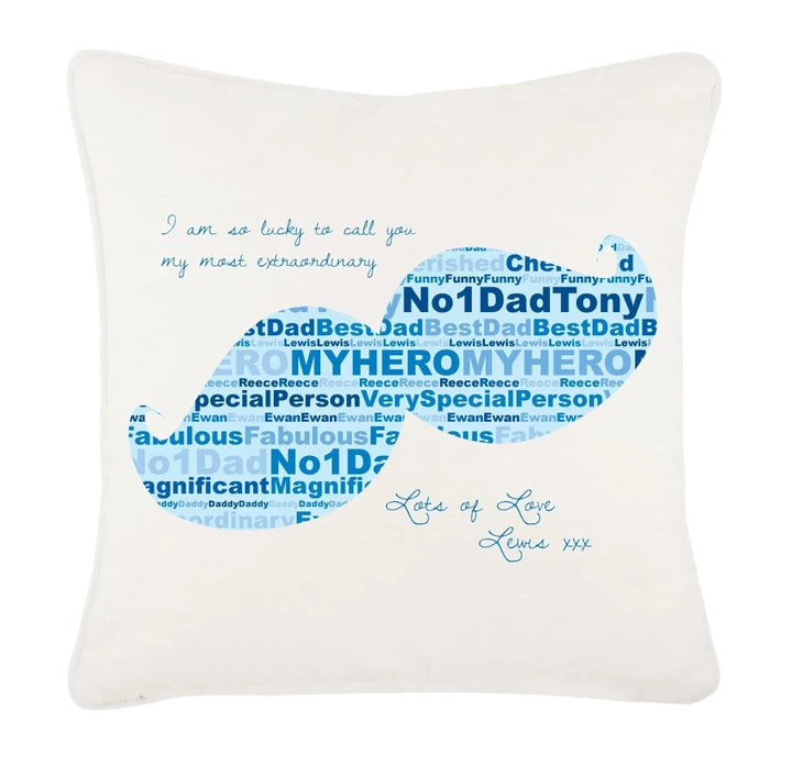 Blue Mustage Dad My Hero Gift For Dad Pillow Cover