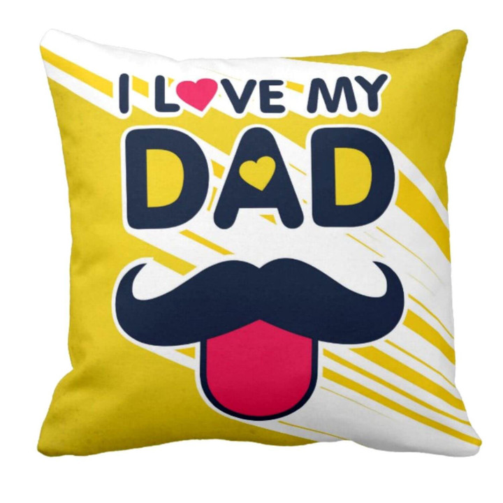 Funky I Love Dad Gift For Daddy Printed Cushion Pillow Cover