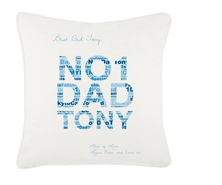 No 1 Dad Word Art Custom Name Gift For Dad Pillow Cover