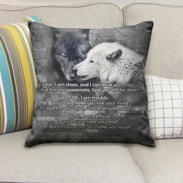 Love You Till The Death Printed Cushion Pillow Cover