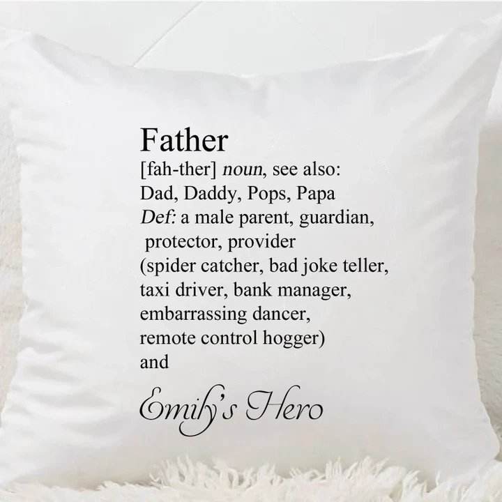 The Definition Of My Dad Custom Name Gift For Dad Pillow Cover