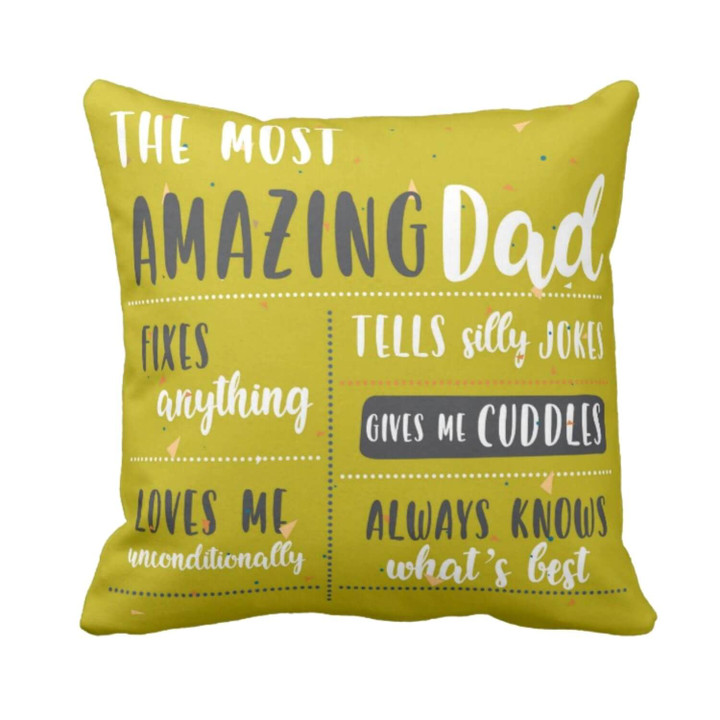 Love Me Unconditionally Gift For Daddy Printed Cushion Pillow Cover