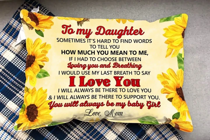 Sometimes It's Hard Cushion Pillow Cover Mom Gift For Daughter Sunflower
