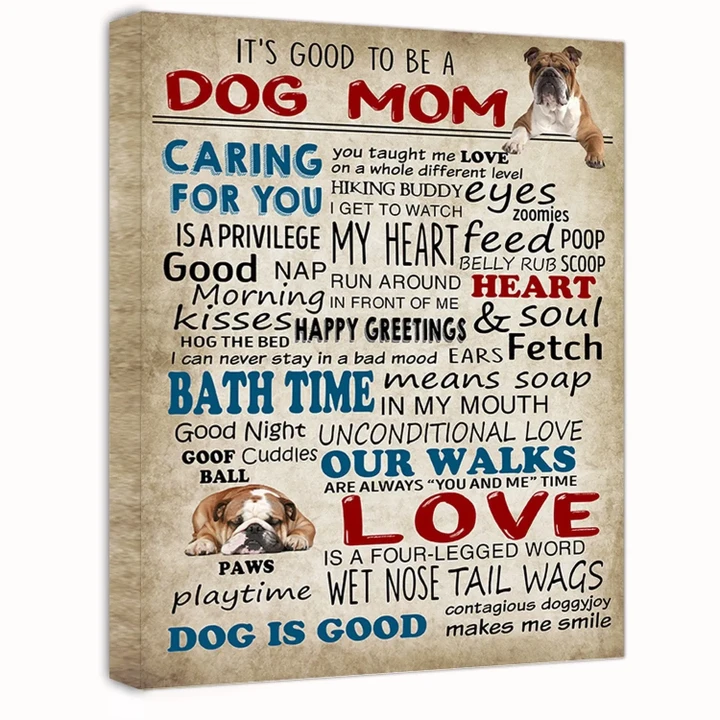 Bulldog Caring For You Gift For Dog Lovers Custom Photo Matte Canvas
