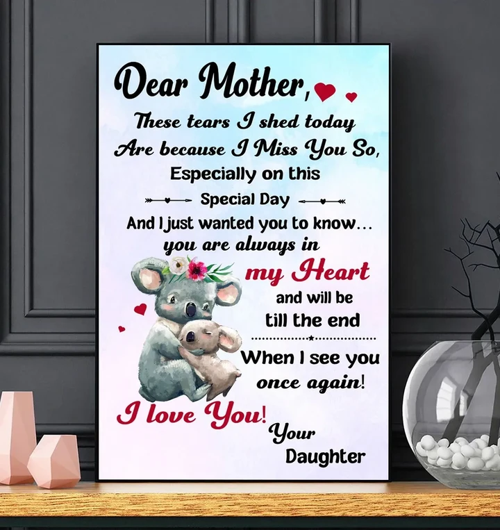 Koala Always In My Heart Daughter Gift For Mother Matte Canvas
