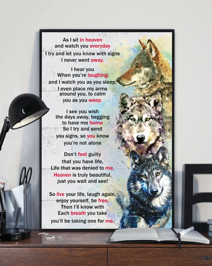 Wolf As I Sit In Heaven Matte Canvas Gift