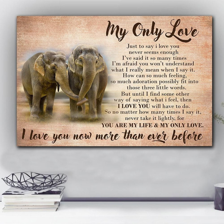 Elephant Love You More Matte Canvas Gift