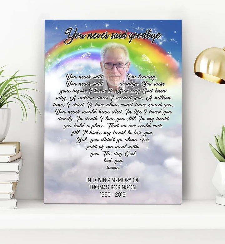 You Never Said Goodbye Gift For Angel Lover Custom Name And Photo And Number Matte Canvas