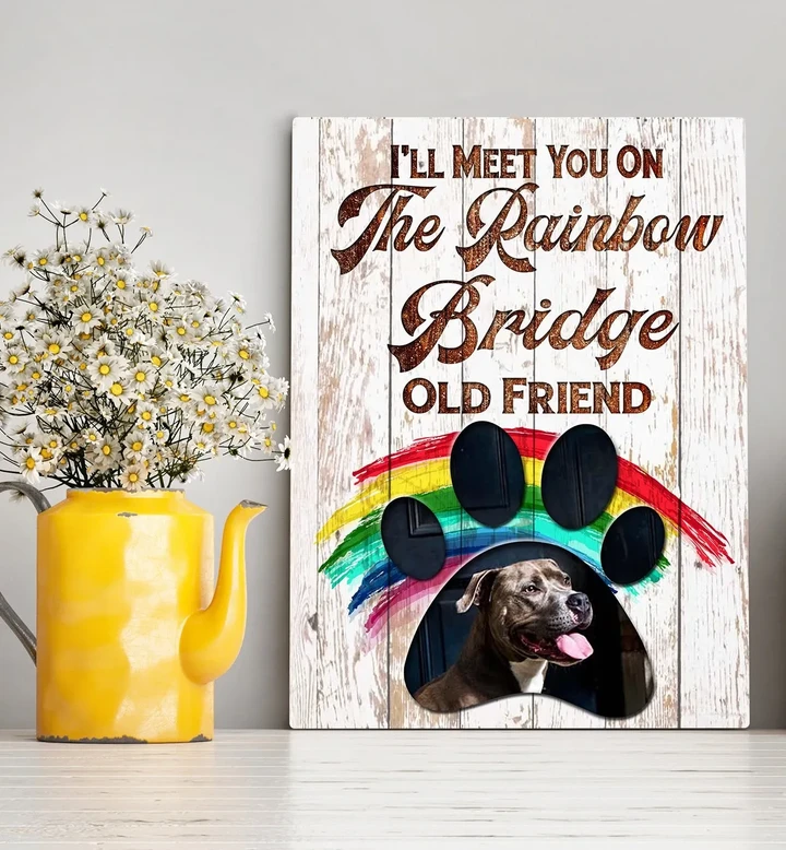 Dogs The Rainbow Bridge Custom Photo Matte Canvas