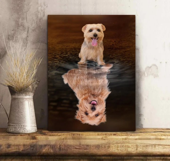 Shadow Norfolk Terrier Reflection Matte Canvas Gift For Dog Lovers