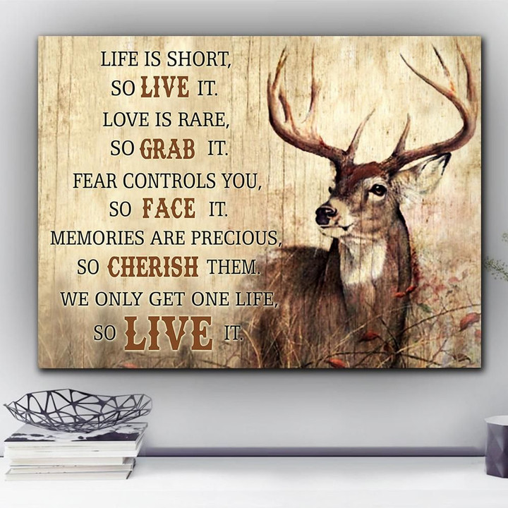 Deer Life Is Short So Live It Matte Canvas Gift