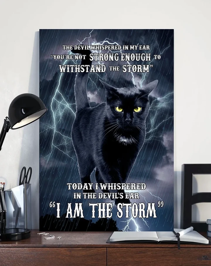 Black Cat The Storm Gift For Cat Lovers Matte Canvas
