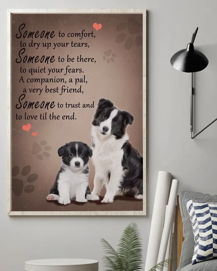 Border Collie Love Till The End Gift For Dog Lovers Matte Canvas