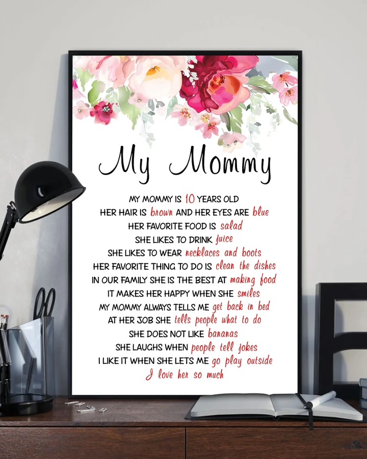 I Love You So Much Floral Gift For Mother Printed Matte Canvas