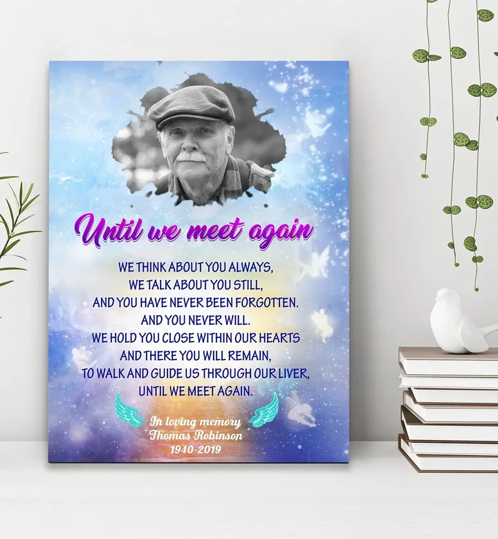 Custom Photo And Name Matte Canvas Gift For Dad Until We Meet Again