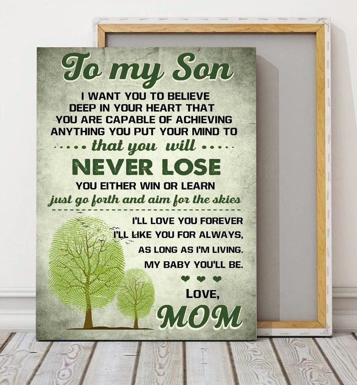 Mom Gift For Son Matte Canvas You Either Win Or Learn