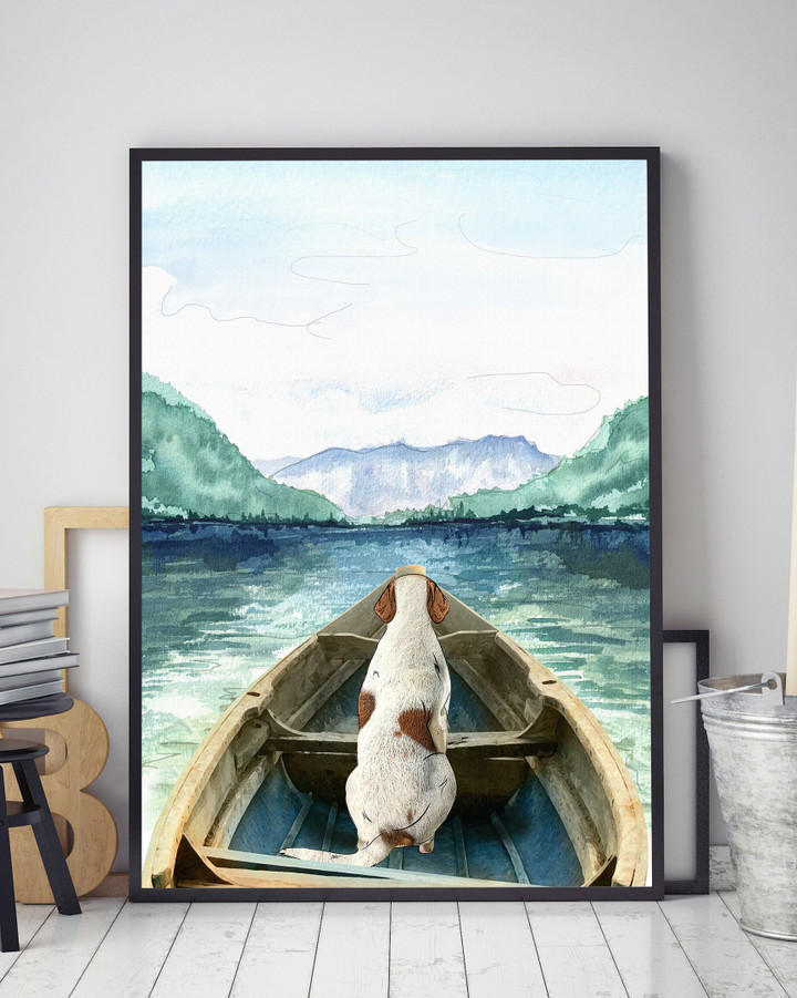 American English Coonhound On The Boat Matte Canvas Gift For Dog Lovers
