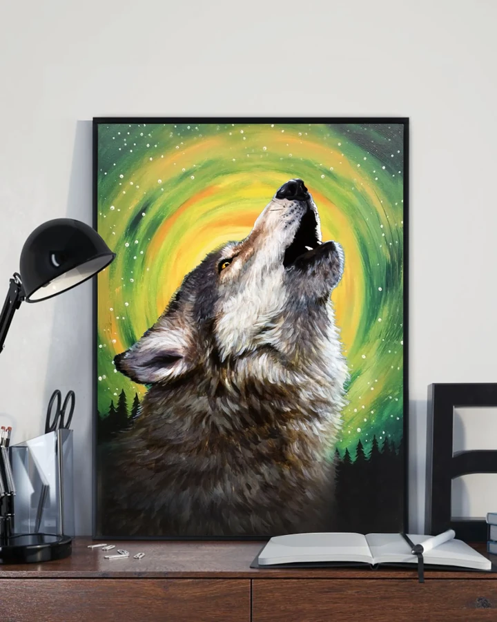 Wolf Breath Green And Yellow Space Matte Canvas Gift