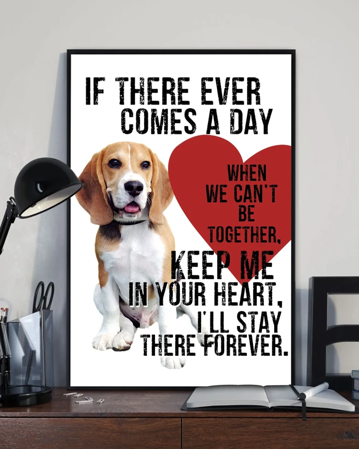 English Foxhound Keep Me In Your Heart Matte Canvas Gift For Dog Lovers