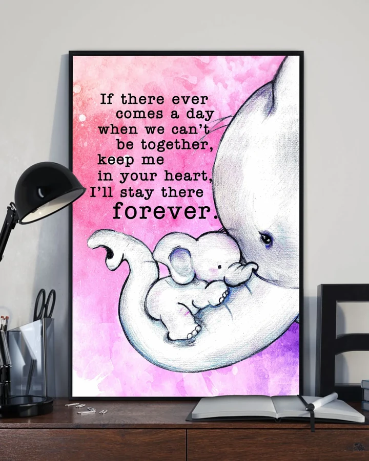 When We Can't Be Together Matte Canvas Gift For Elephant Mommy