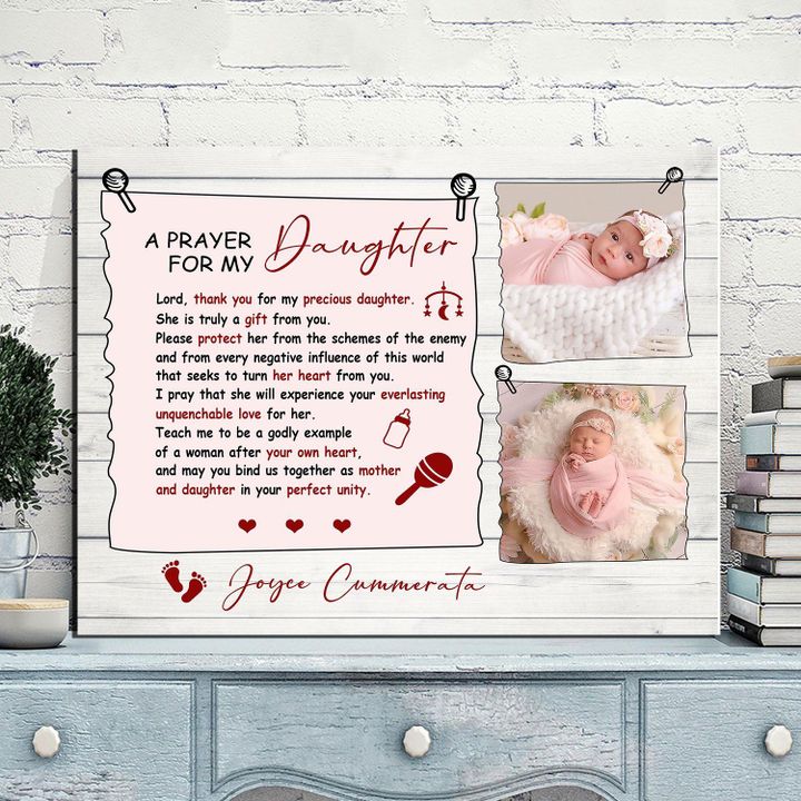 Custom Name And Photo Matte Canvas Gift For Family A Prayer For My Daughter
