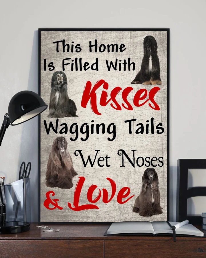 Afghan Hound Kisses Wagging Tail Matte Canvas Gift For Dog Lovers