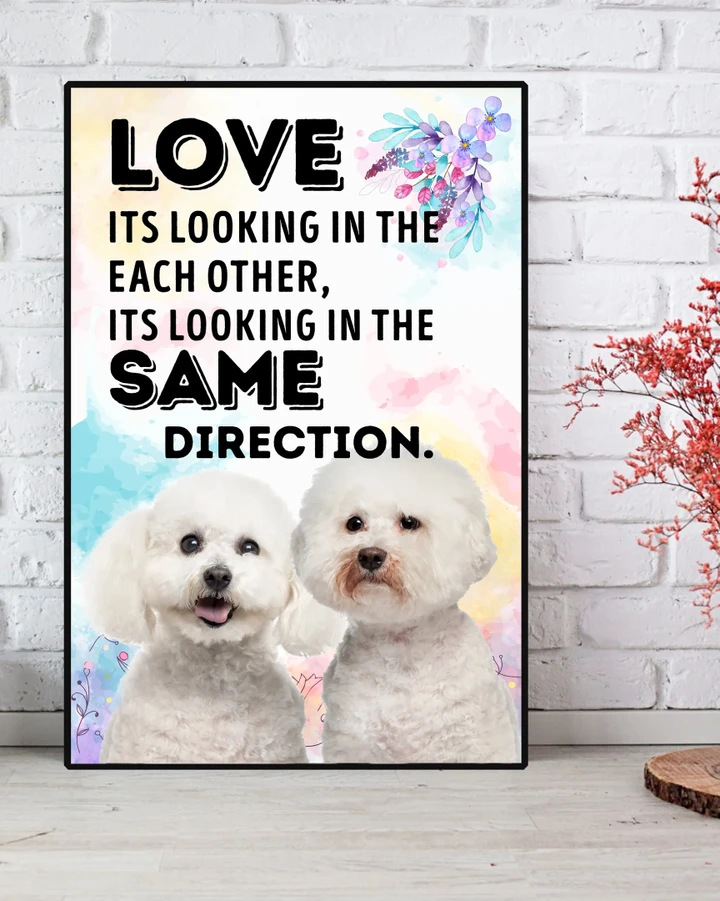 Dog Same Direction Bichon Frise Gift For Dog Lovers Matte Canvas