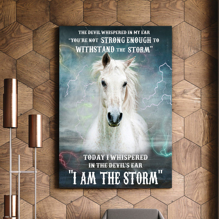 White Horse I Am The Storm Matte Canvas